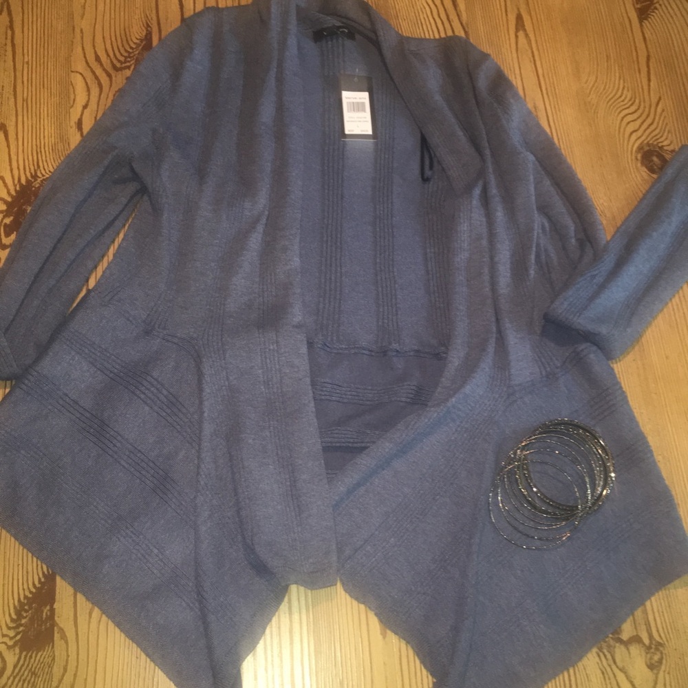 NWT Blue sz M Open front cardi